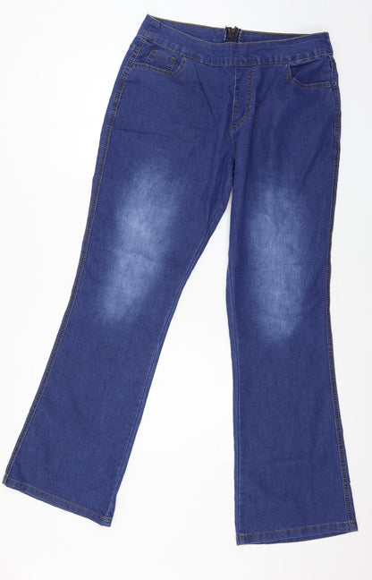 Womens UK Size L Preworn Regular Fit Straight Blue Jeans