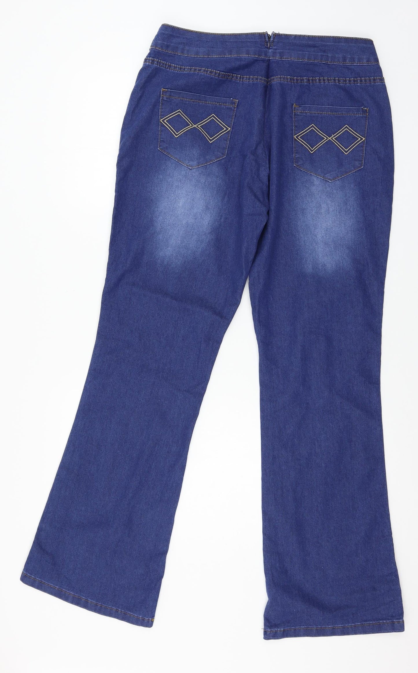 Womens UK Size L Preworn Regular Fit Straight Blue Jeans