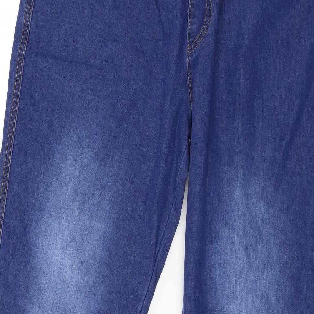 Womens UK Size L Preworn Regular Fit Straight Blue Jeans