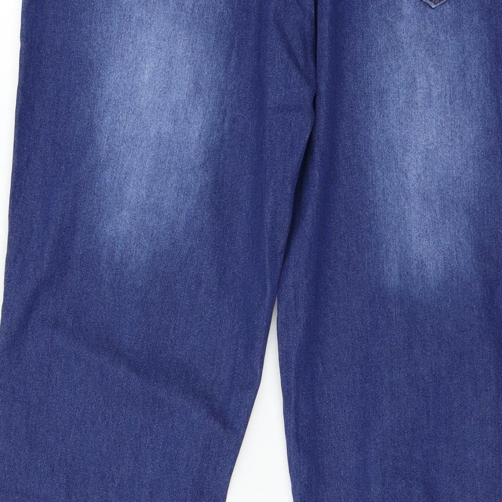 Womens UK Size L Preworn Regular Fit Straight Blue Jeans
