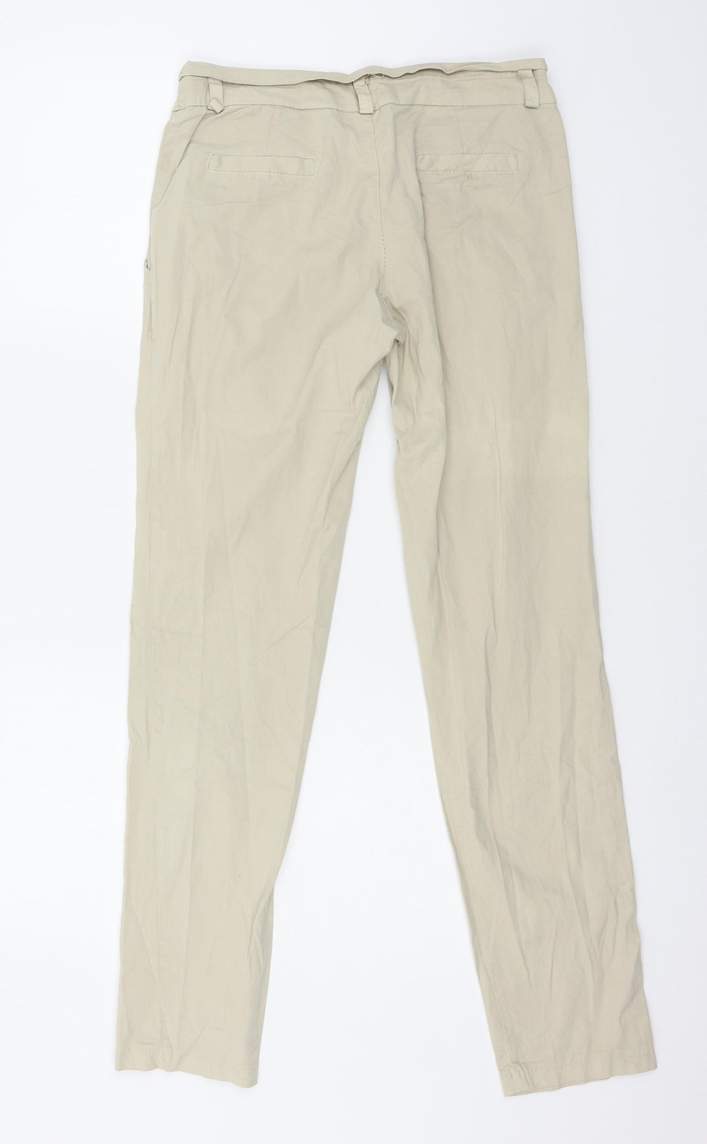 Womens UK Size S Preworn Regular Fit  Beige Trousers