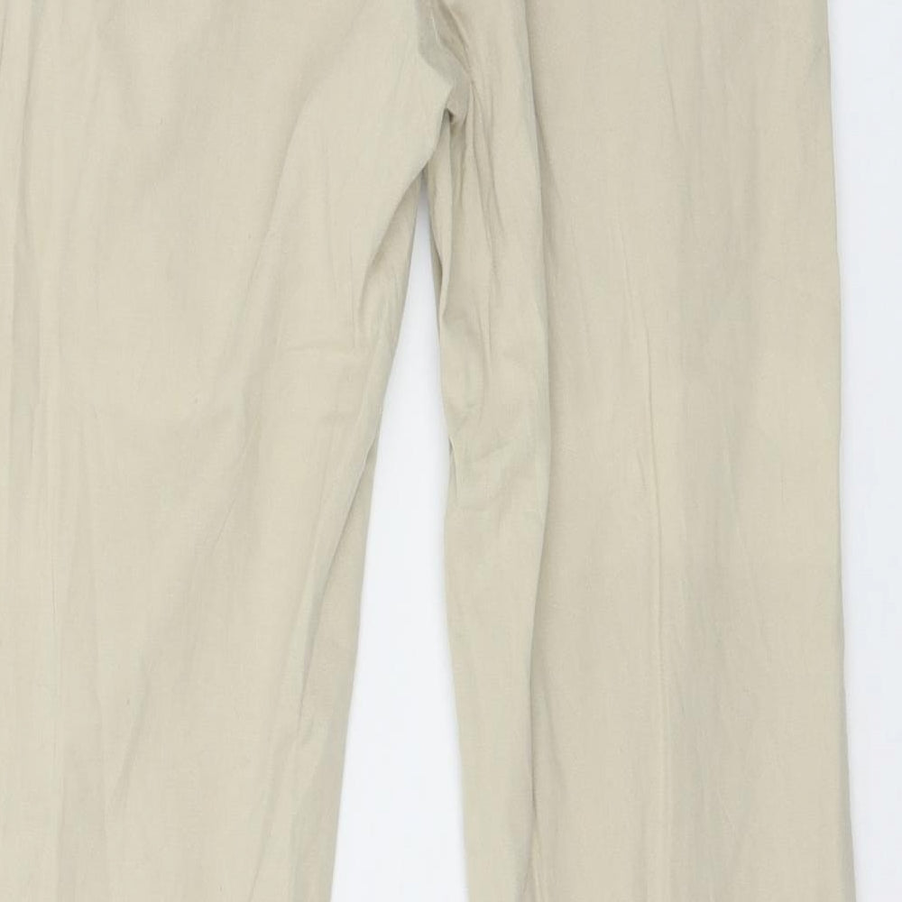 Womens UK Size S Preworn Regular Fit  Beige Trousers