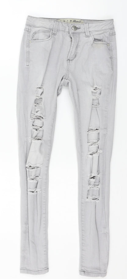 Denim & Co. Womens Grey  Denim Skinny Jeans Size 6 L27 in