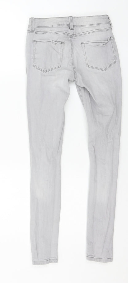 Denim & Co. Womens Grey  Denim Skinny Jeans Size 6 L27 in