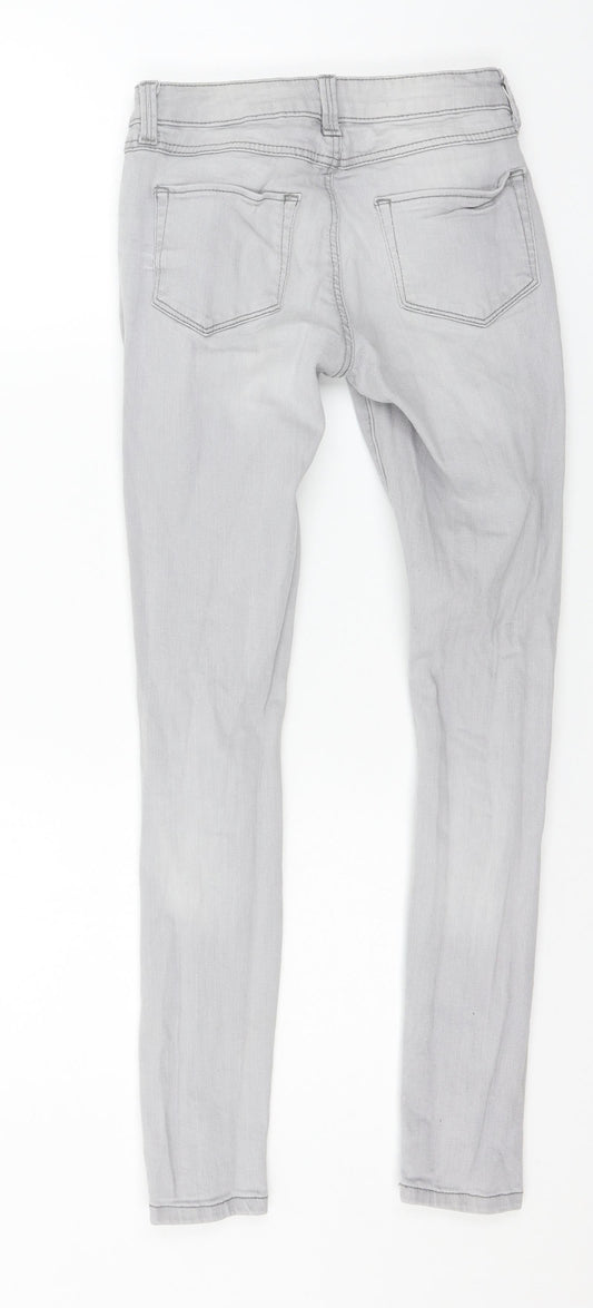 Denim & Co. Womens Grey  Denim Skinny Jeans Size 6 L27 in