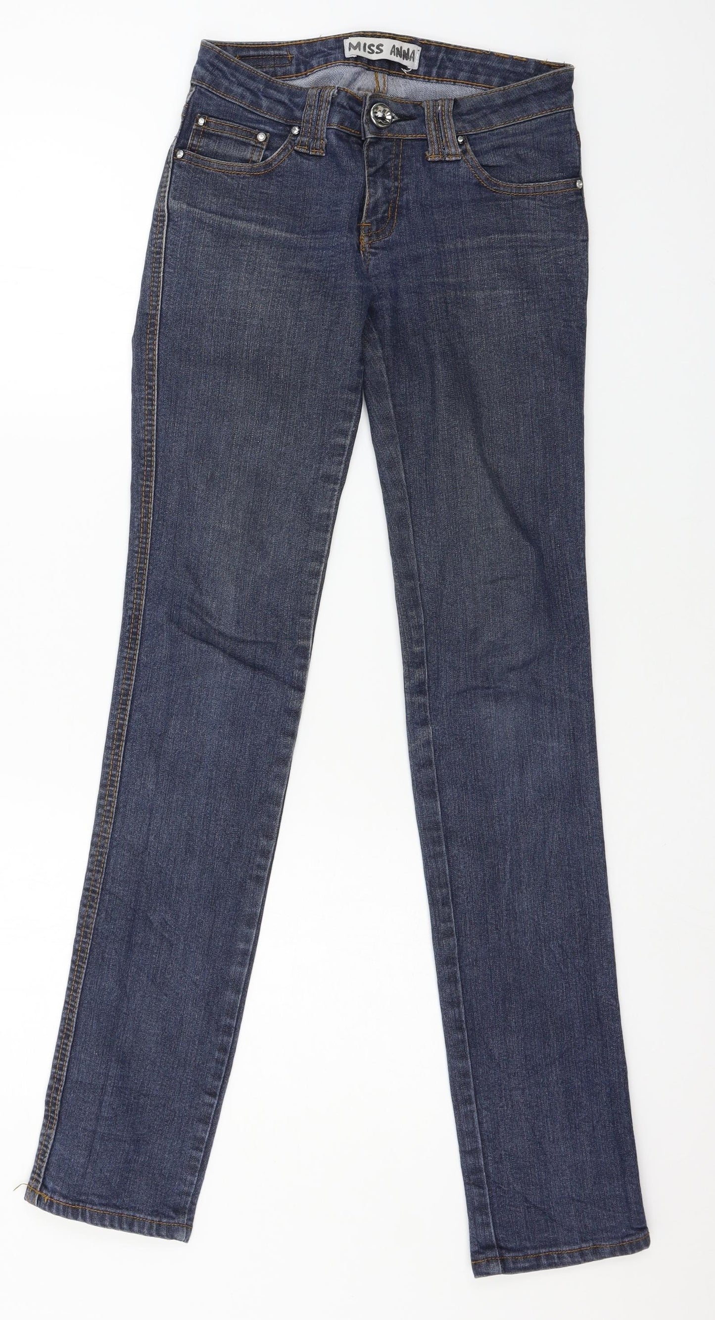 Miss Anna Womens Blue  Denim Skinny Jeans Size 6 L32 in