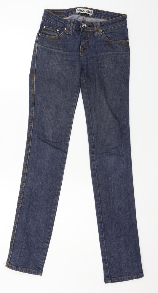 Miss Anna Womens Blue  Denim Skinny Jeans Size 6 L32 in