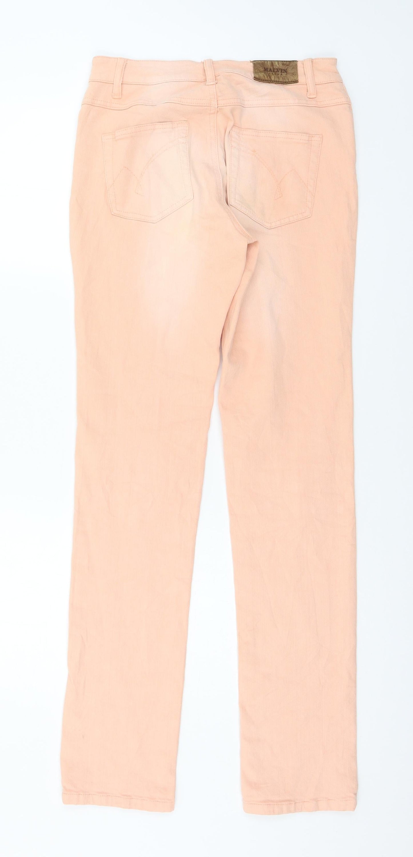 MALVIN Womens Orange  Denim Skinny Jeans Size 8 L32 in