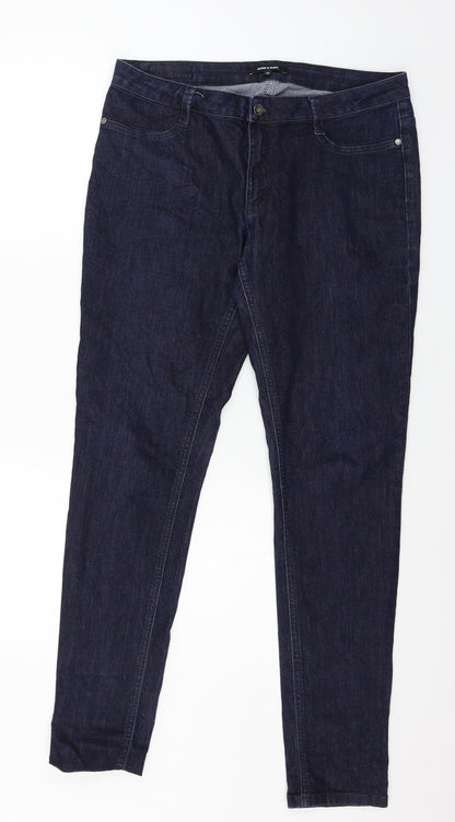 MORE & MORE Womens Blue  Denim Straight Jeans Size 14 L30 in