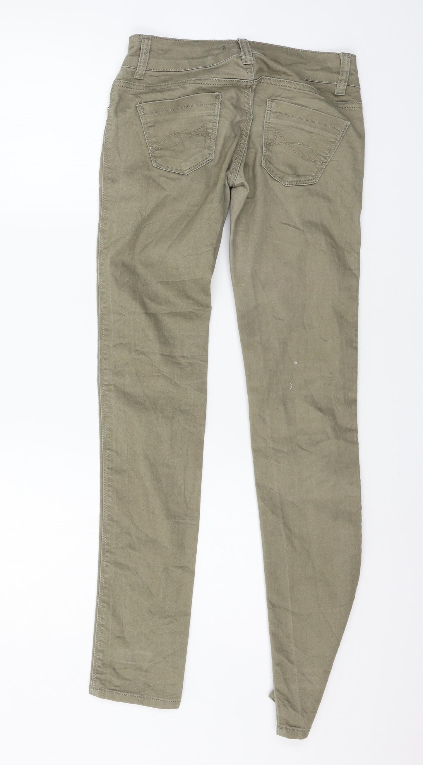 Pull it Womens Green  Denim Skinny Jeans Size 26 in L30 in