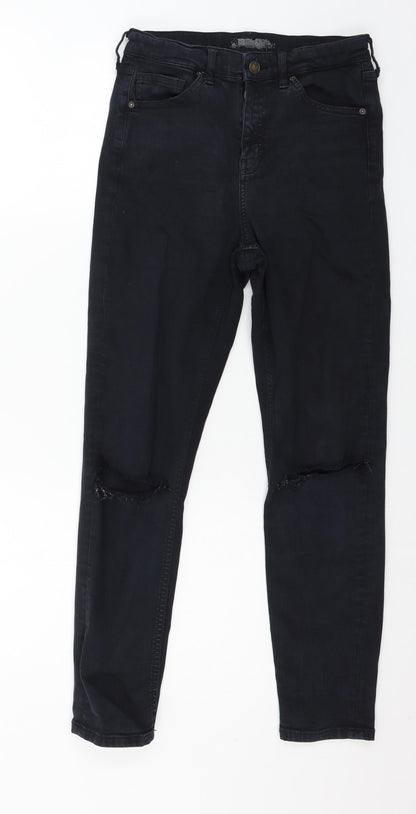 Preworn Womens Black  Denim Skinny Jeans Size 28 in L32 in