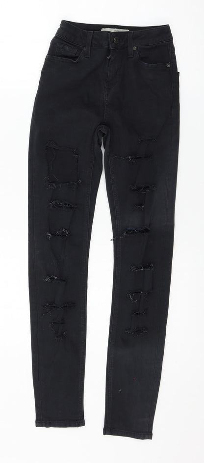 Topshop Womens Black  Denim Skinny Jeans Size 25 in L32 in
