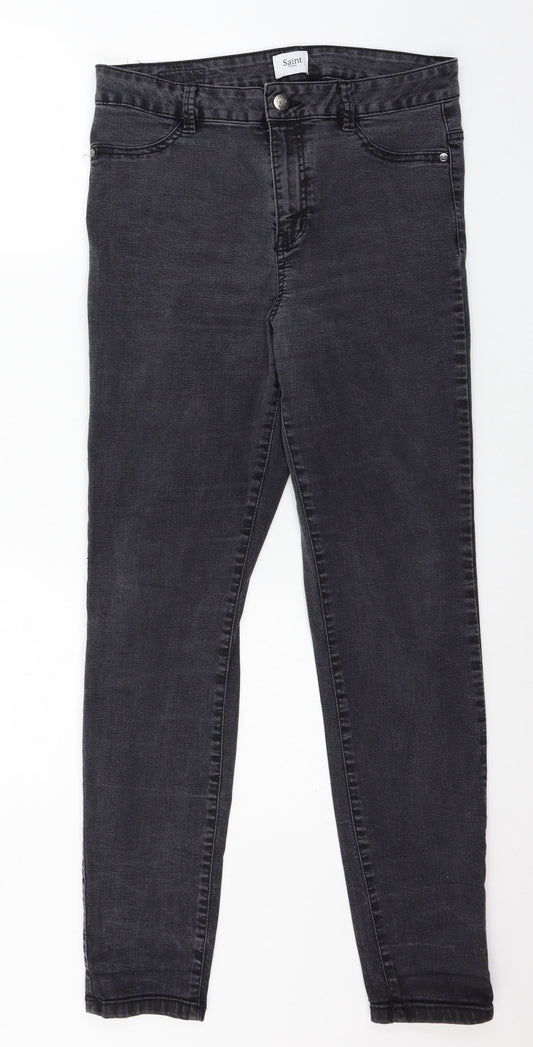 Saint Tropez Womens Grey  Denim Skinny Jeans Size 32 in L29 in