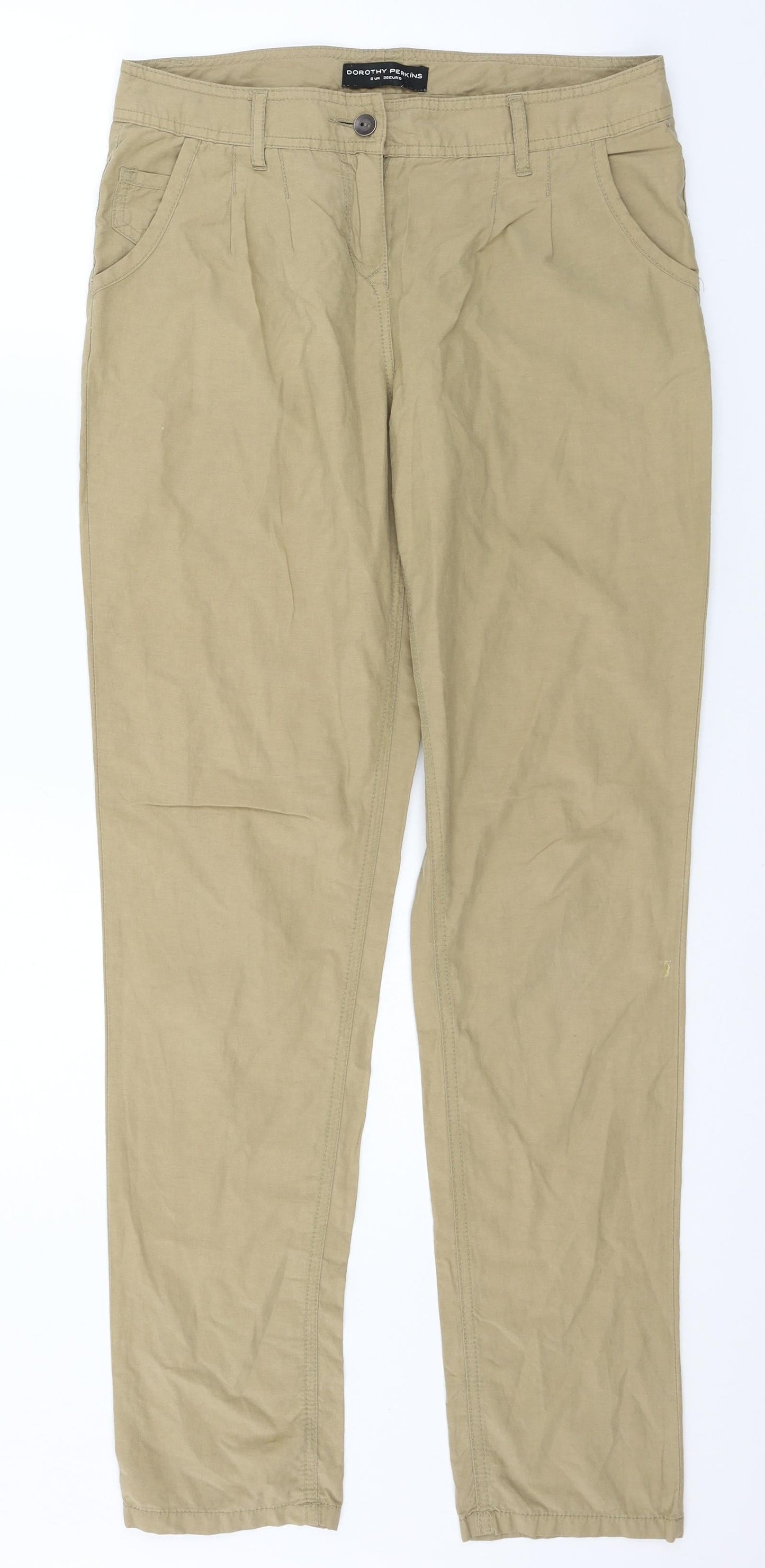 Womens UK Size 8 Dorothy Perkins Regular Fit  Brown Trousers