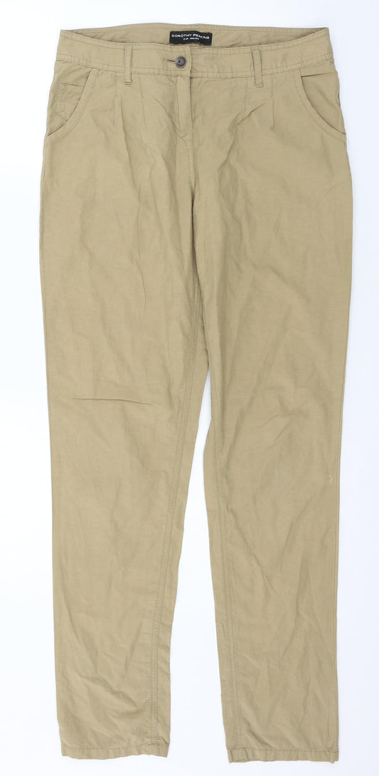 Womens UK Size 8 Dorothy Perkins Regular Fit  Brown Trousers