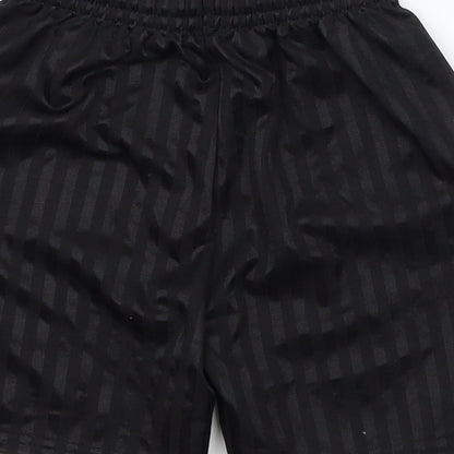 Preworn Boys Black Striped Denim Sweat Shorts Size 5-6 Years