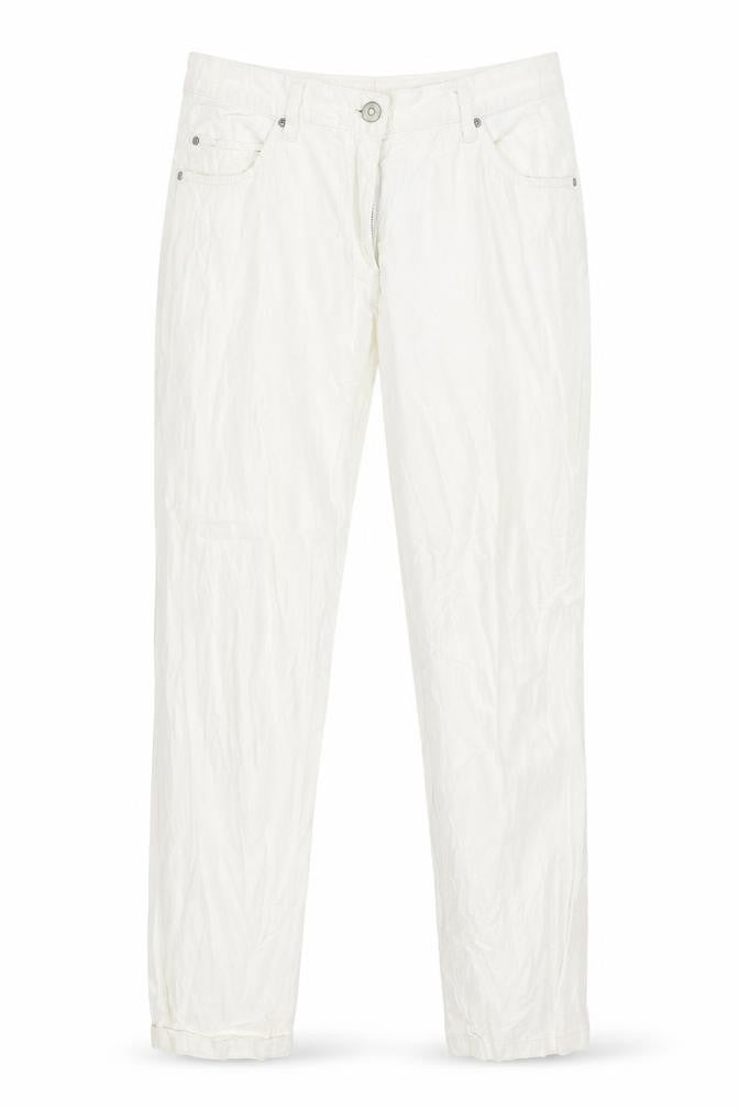 Womens UK Size M Preworn Regular Fit  White Trousers
