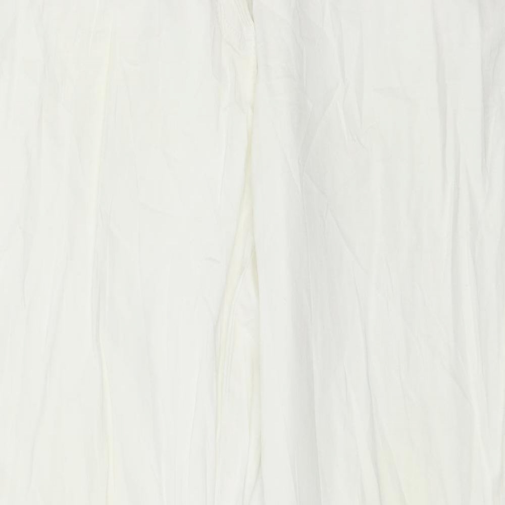 Womens UK Size M Preworn Regular Fit  White Trousers