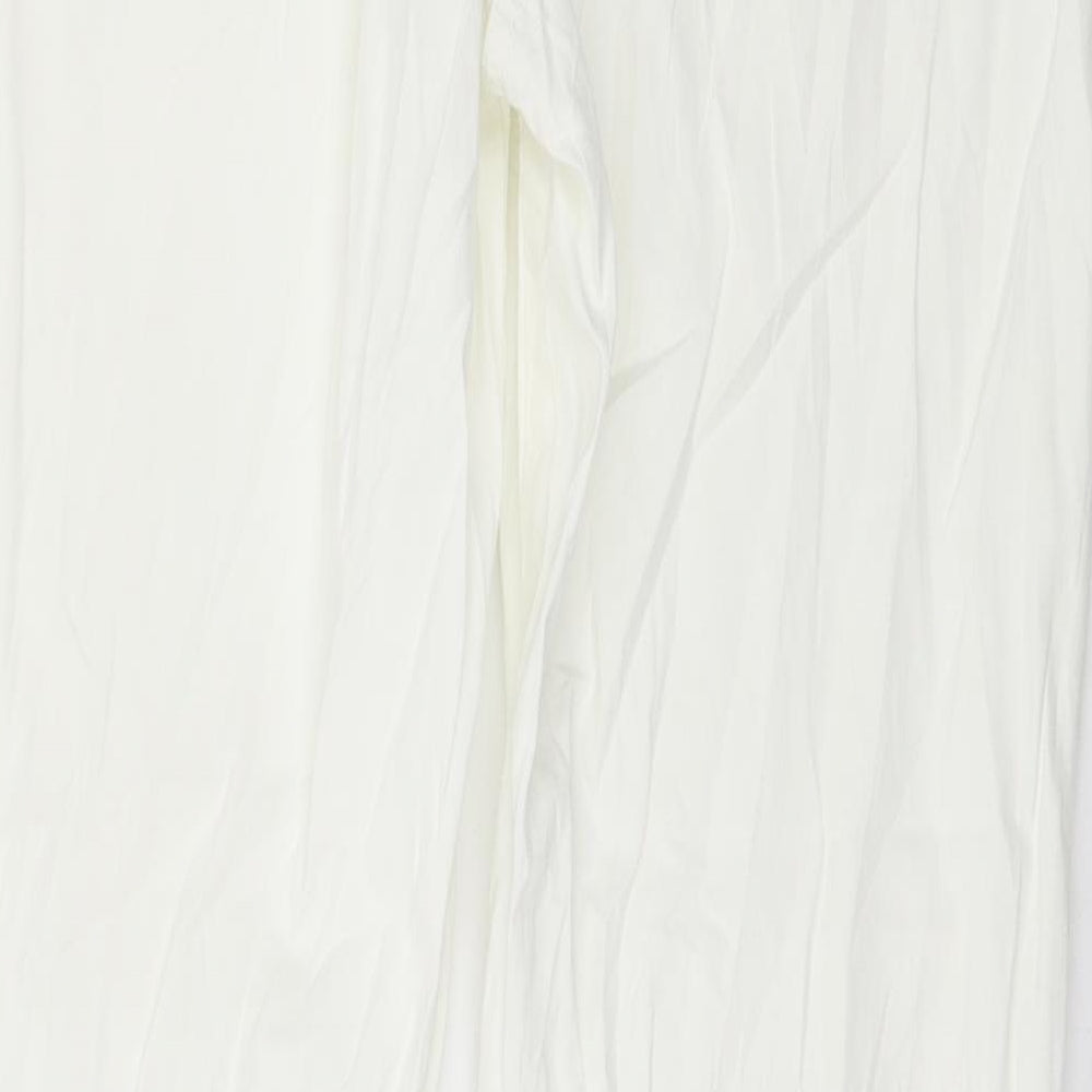 Womens UK Size M Preworn Regular Fit  White Trousers