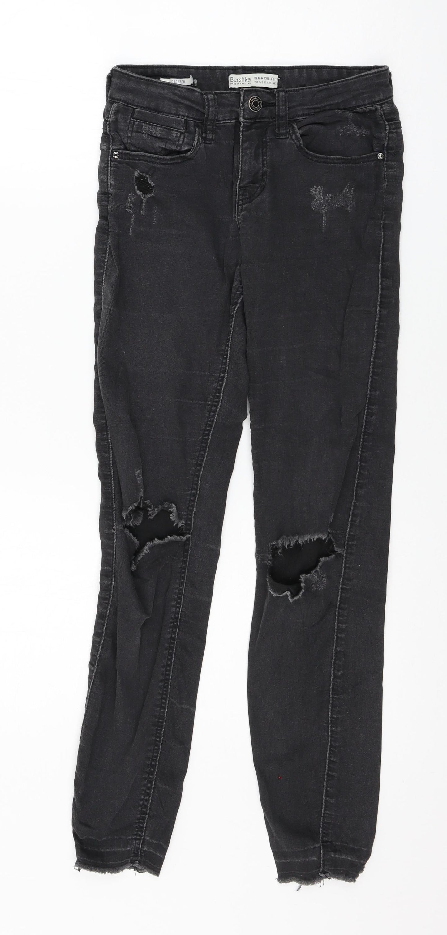 Bershka Womens Grey  Denim Skinny Jeans Size 6 L27 in