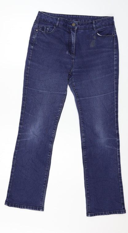 Womens UK Size 12 Preworn Regular Fit Straight Blue Jeans