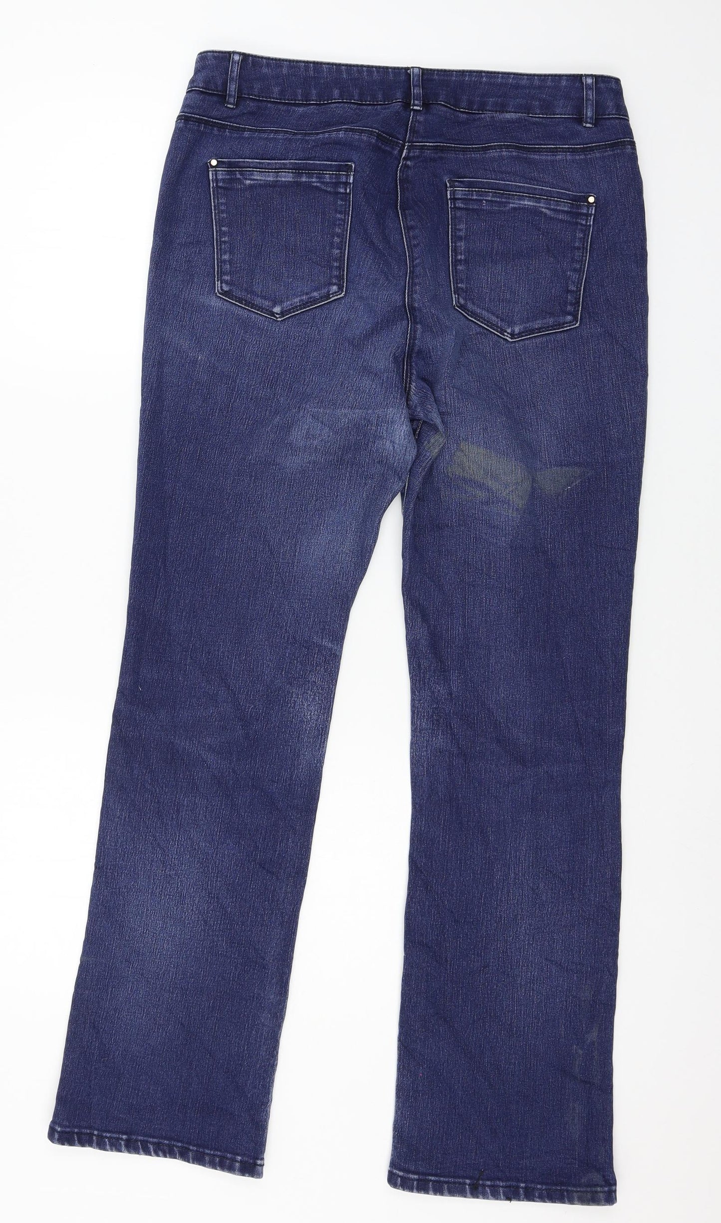Womens UK Size 12 Preworn Regular Fit Straight Blue Jeans