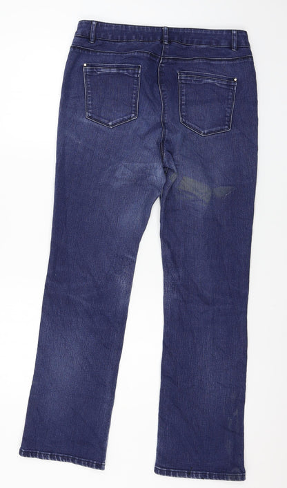 Womens UK Size 12 Preworn Regular Fit Straight Blue Jeans