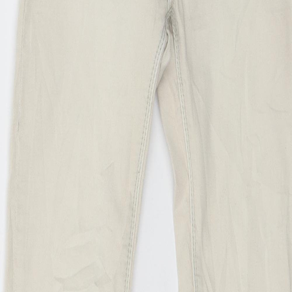 Womens UK Size 8 Monday Regular Fit Skinny Ivory Jeans