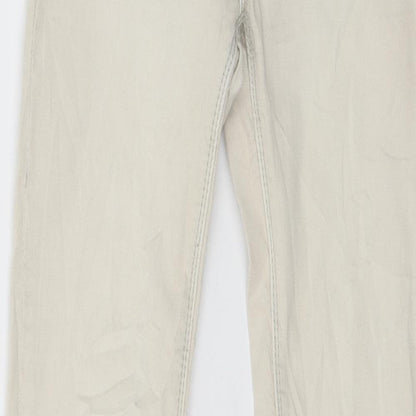 Womens UK Size 8 Monday Regular Fit Skinny Ivory Jeans