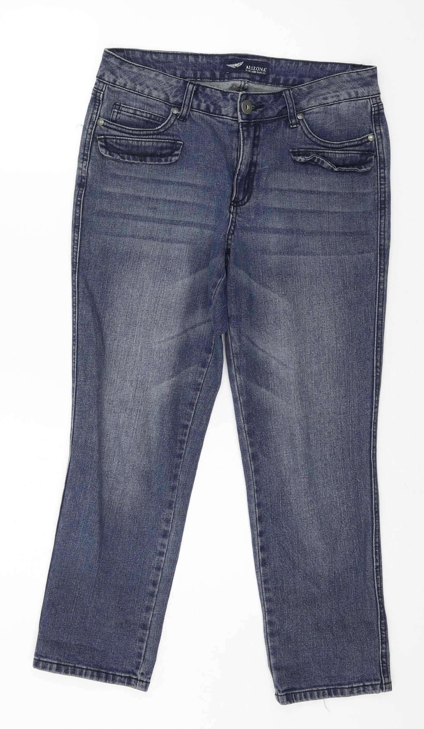 AriZona Womens Blue  Denim Straight Jeans Size 8 L25 in