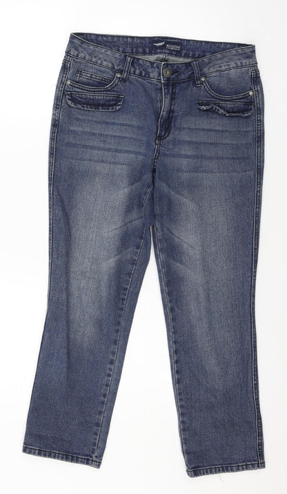 AriZona Womens Blue  Denim Straight Jeans Size 8 L25 in