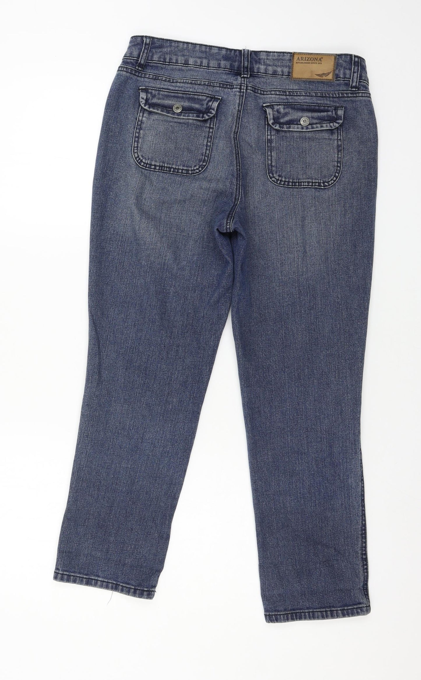 AriZona Womens Blue  Denim Straight Jeans Size 8 L25 in