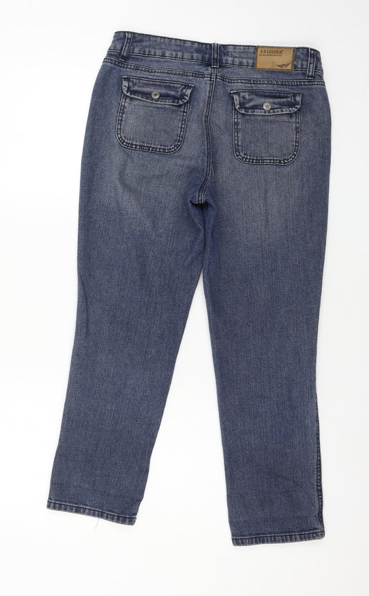 AriZona Womens Blue  Denim Straight Jeans Size 8 L25 in