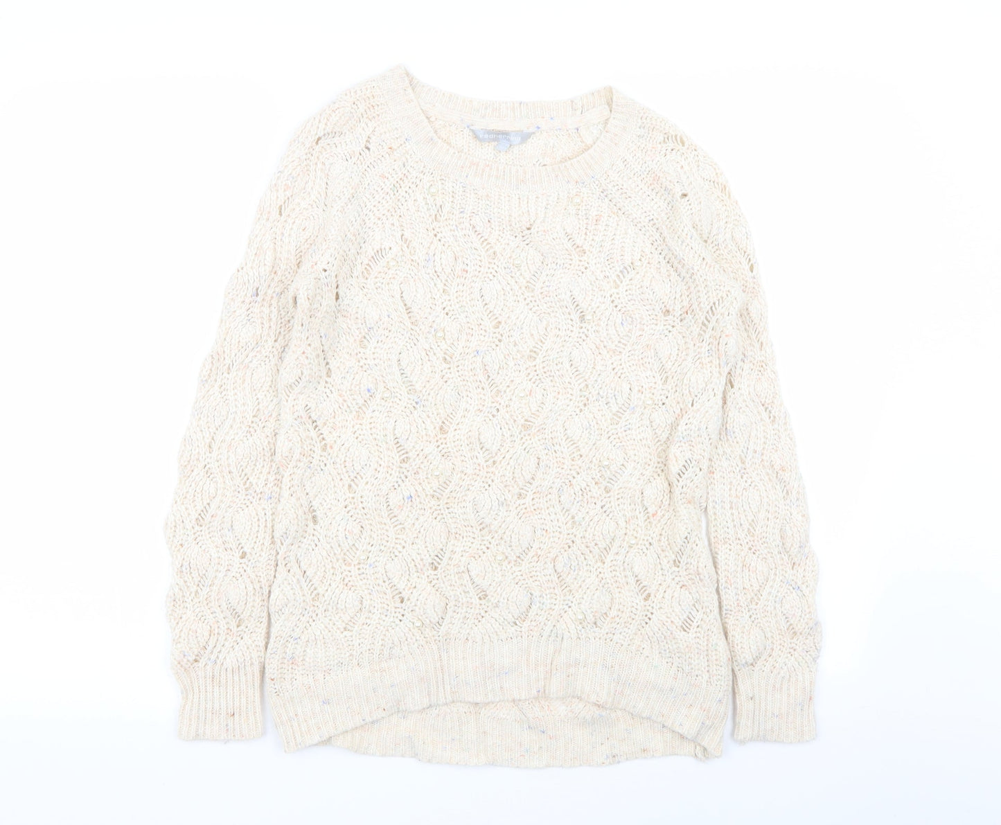 Womens UK Size 10 Red Herring Beige Pullover Jumper