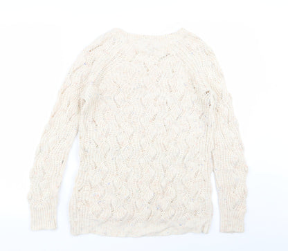 Womens UK Size 10 Red Herring Beige Pullover Jumper