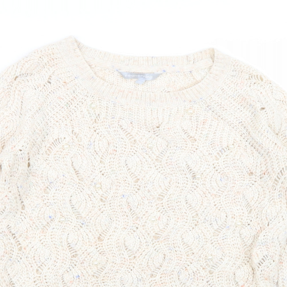 Womens UK Size 10 Red Herring Beige Pullover Jumper