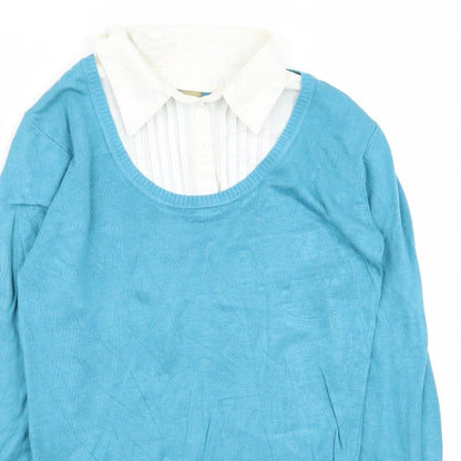 Womens UK Size 10 TU Blue Pullover Jumper