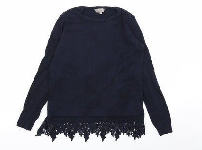 Dorothy Perkins Womens Blue Floral  Pullover Jumper Size 10