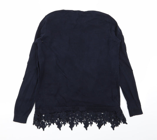 Dorothy Perkins Womens Blue Floral  Pullover Jumper Size 10