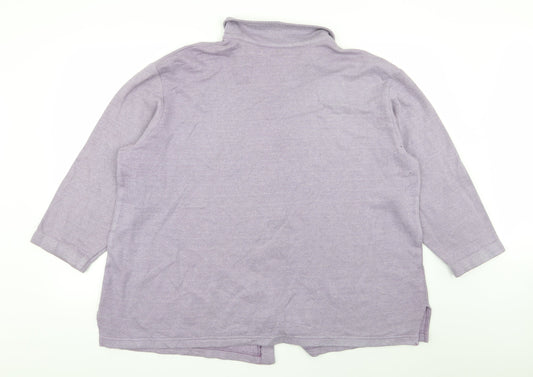 Teddi Womens Purple Floral  Cardigan Jumper Size XL