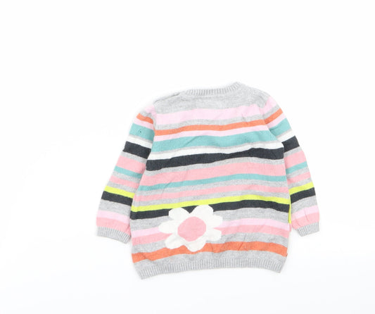 Boboli Girls Multicoloured Striped  Pullover Jumper Size 0-3 Months