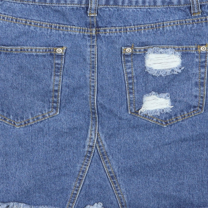 PLT Womens Blue   Mini Skirt Size 8  - ripped skirt
