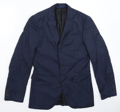 Mens UK Size 34 Cedar Wood State Regular Blue Suit Jacket