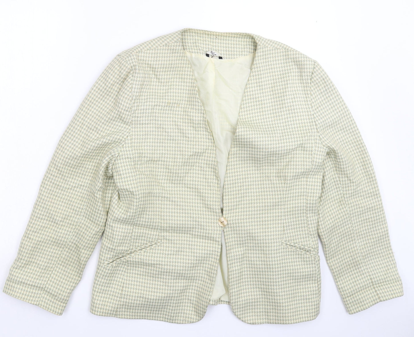 Klass Womens Multicoloured Houndstooth  Jacket Blazer Size 16