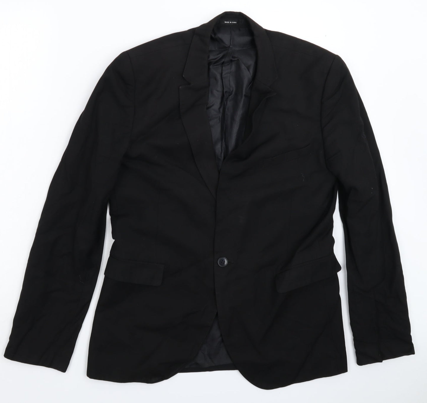Mens UK Size 40 Cedar Wood State Regular Black Suit Jacket