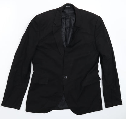 Mens UK Size 40 Cedar Wood State Regular Black Suit Jacket