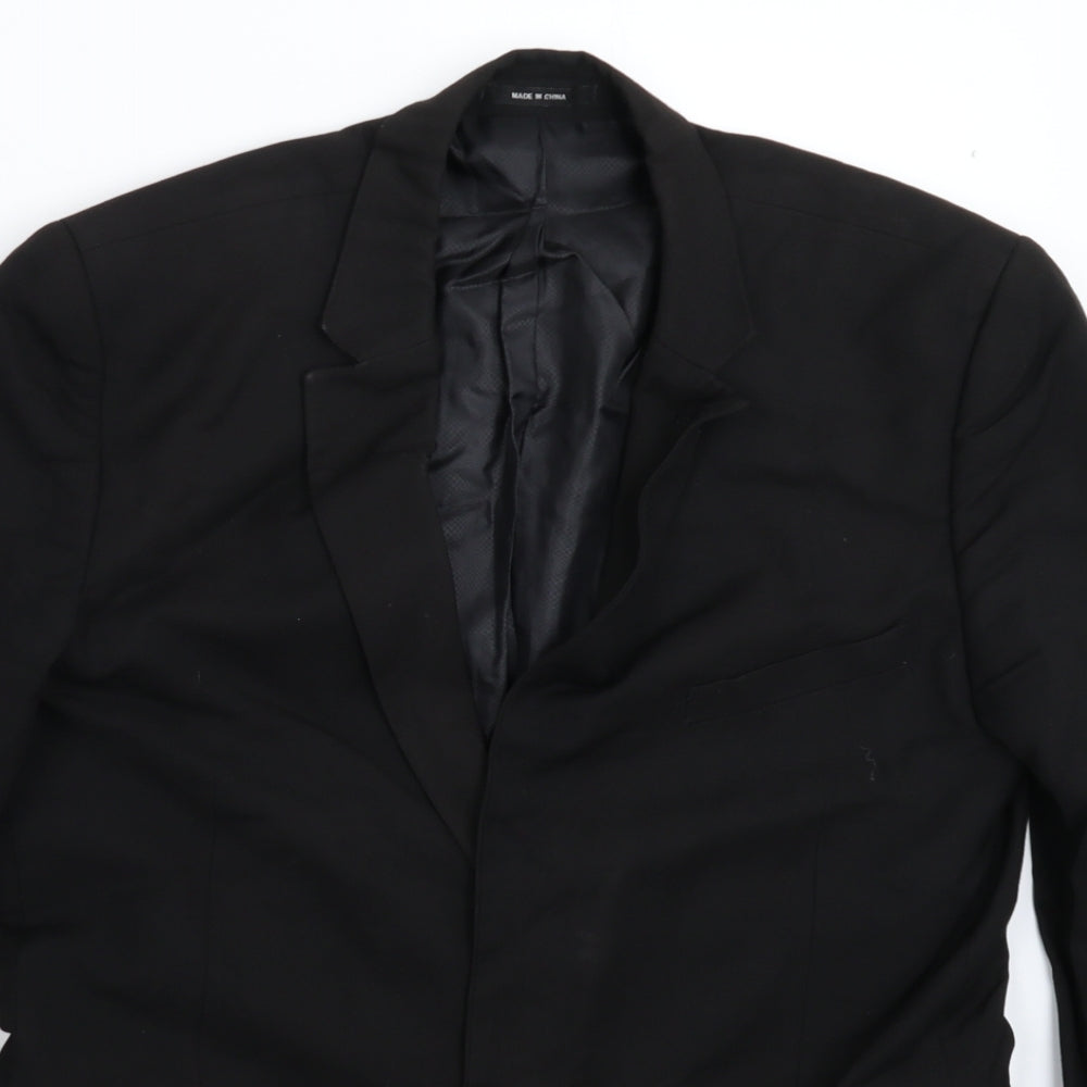Mens UK Size 40 Cedar Wood State Regular Black Suit Jacket