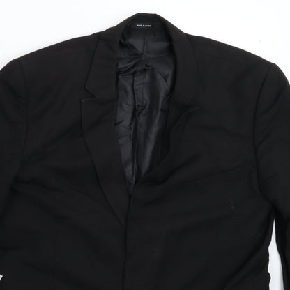 Mens UK Size 40 Cedar Wood State Regular Black Suit Jacket