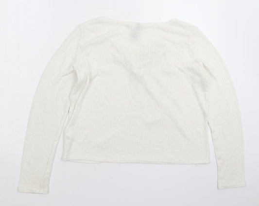 Womens UK Size M Divided White Pullover Jumper