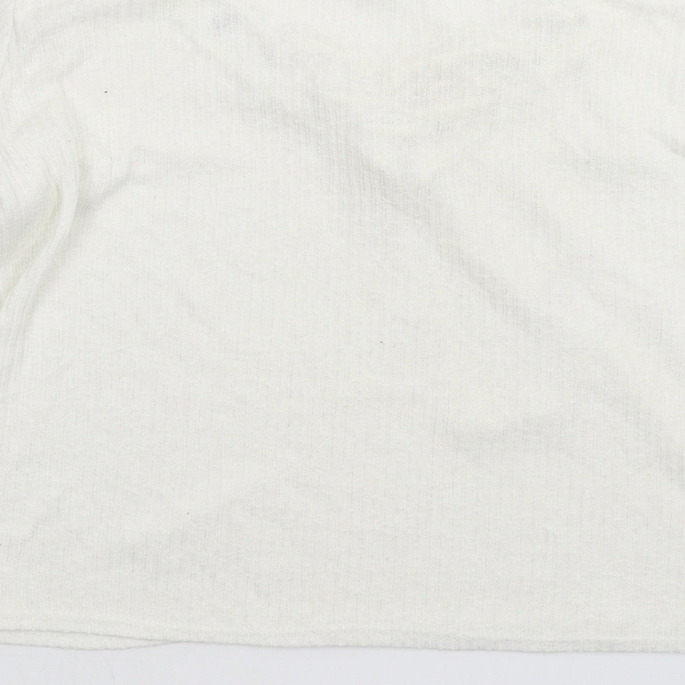 Womens UK Size M Divided White Pullover Jumper